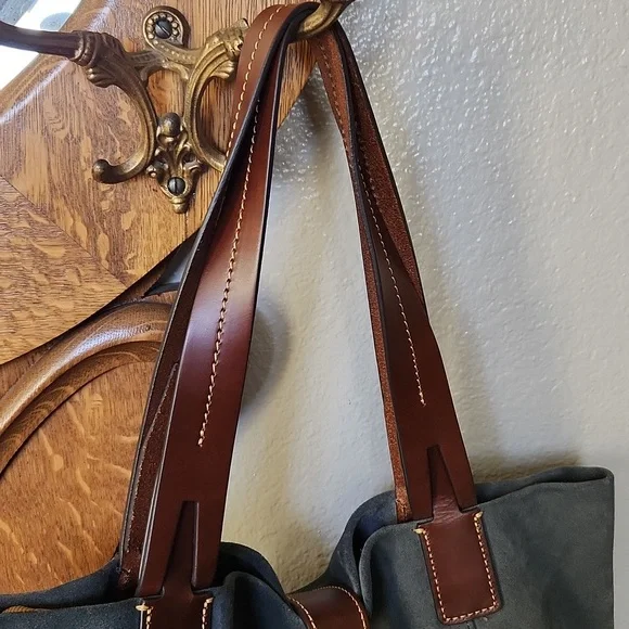 Dooney & Bourke Hunter Green Suede and Leather tote - Picture 5 of 16